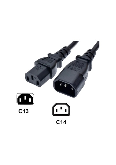 C13 To C14 Power Dişi Erkek Kablo 3x0.75 Dişi Erkek Power Kablo 2m