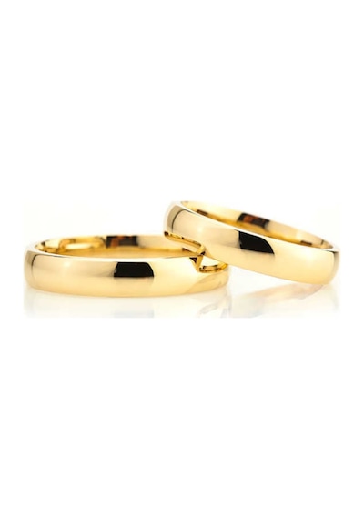 4 Mm Düz Bombeli Gold Gümüş Alyans (551177687)