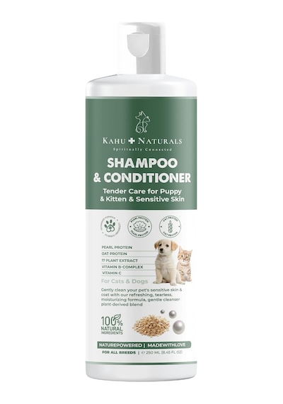 Tendercare Şampuan Ve Nemlendirici, Yavru Ve Hassas Cilde Sahip Kedi Ve Köpekler İçin, Hipoalerjenik, Bitkisel Ekstrakt, 250 Ml