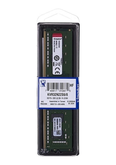 Kingston KVR32N22S6/8 8 GB DDR4 3200 MHz CL22 Ram