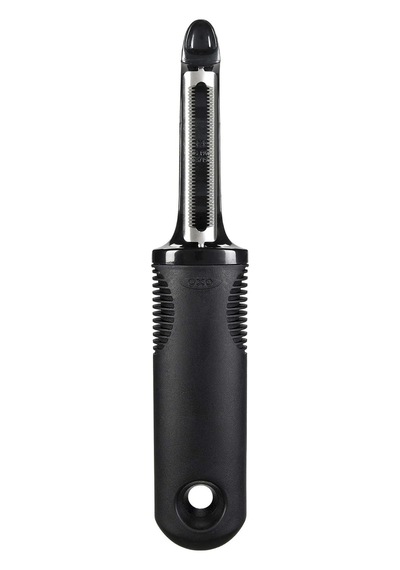 Ayrex Good Grips Paslanmaz Çelik Tırtıklı Bıçaklı Sebze Soyma Aleti, Siyah Diğer