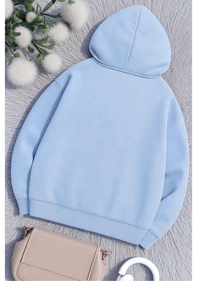 Uyguntarz New York Baskılı Oversize Sweatshirt Bebe Mavisi