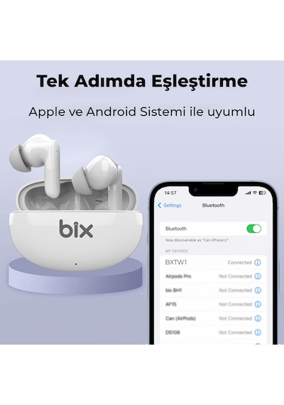 Bix Soundcraft TW1 Bluetooth 5.2 Kulak İçi Kulaklık