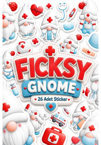 Sevimli Hemşire Cücesi Sticker Seti - 26 Adet Etiket Çıkartma Diğer