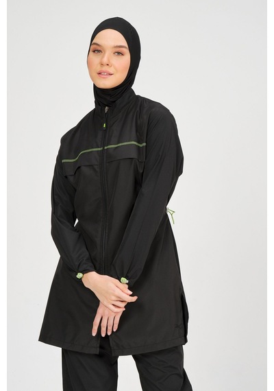Alfasa Süs Dikişli Tesettür Mayo Siyah S-6xl