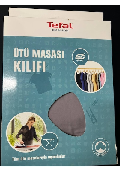 Tefal Ütü Masası Kılıfı Bezi Örtüsü Keçeli %100 Pamuk Yüksek Buhar Geçirgenliği 140x52 Cm Dayanıklı Kumaş Renkli
