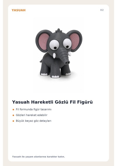 Yasuah Hareketli Gözlü Fil Figürü