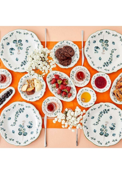 Bella Maison Ocaliptus Stoneware 26 Parça 6 Kişilik Kahvaltı Takımı Yeşil