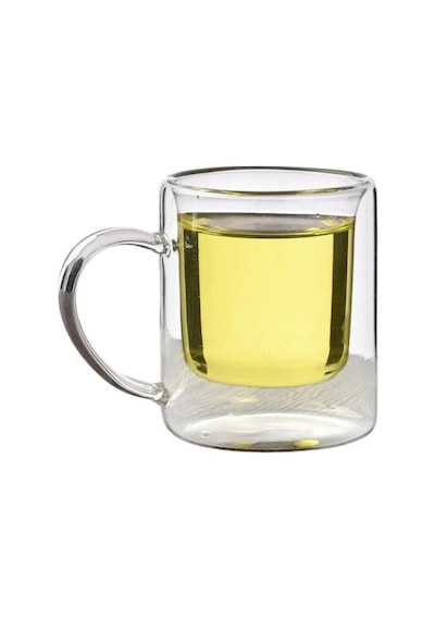 Çift Cidarlı Borosilikat Cam Kupa, 200 Ml, Beyaz, Modern, Latte, Filtre Kahve, Bitki Çayı, 1 Adet - 2837 Açık
