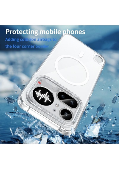 Caseonn Nothing Phone 4a Pro Kılıf Magsafe Özellikli Sararmaz Kristal Sert Kapak Şeffaf