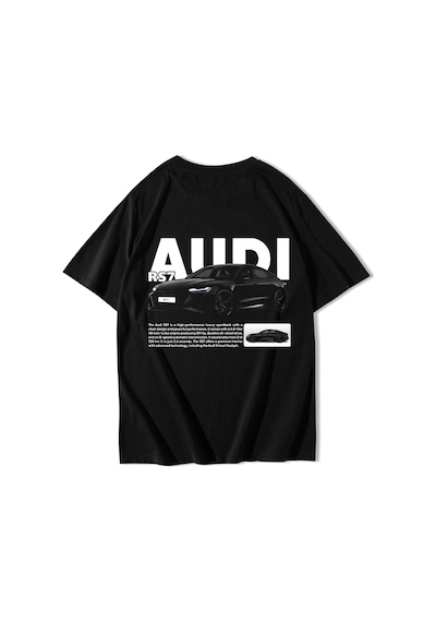 Brz Collectıon Brz Collection Unisex Oversize Rs7 Audi T-shirt Siyah