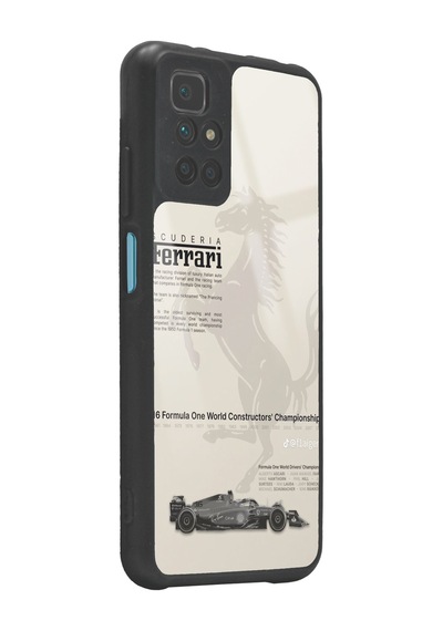 Xiaomi Redmi 10 Ferrari Tasarımlı Glossy Telefon Kılıfı Siyah
