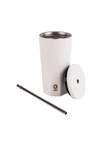 Paslanmaz Çelik Beyaz Pipetli Mug Termos 500 ML No:81