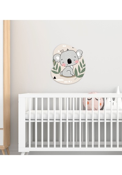 BK Gift Sevimli Koala Tasarımlı Çocuk Odası Ahşap Duvar Süsü-1