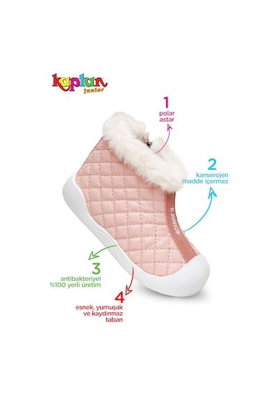 Kaptan Junior Kız Bebek Çocuk Botu Ortopedik İlkadım Kaymaz Taban Bmlk 650 Pembe