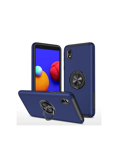 Samsung Galaxy A01 Core Kılıf Elit Yüzüklü Kapak - Lacivert 0.2M-Çok Renkli