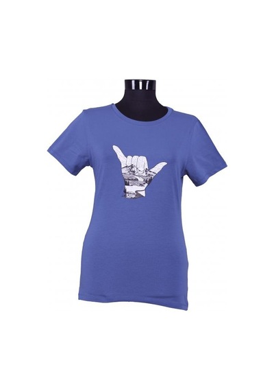 El Baskılı Kadın T-shirt Indigo İndigo