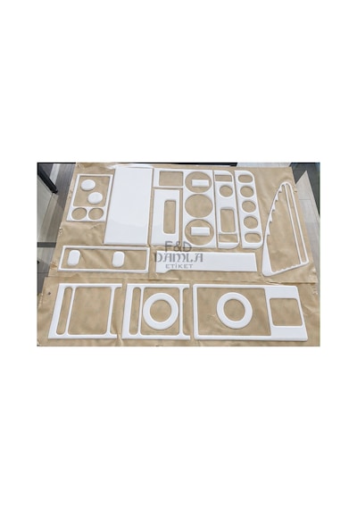 Peugeot Partner 1996-2002 Torpido Konsol Trim Ön Göğüs Maun Kaplama Beyaz Renk Set