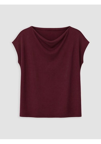 Lcwaıkıkı Curve Bordo Büyük Beden Dökümlü Yaka Soft Touch Bluz