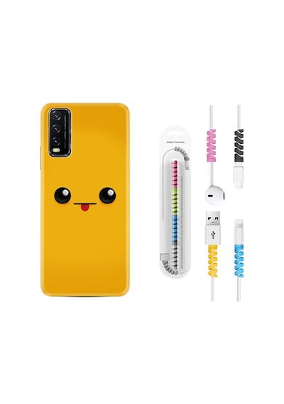 Vivo Y11S Kılıf Kablo Koruyuculu Yellow Sweet 1817