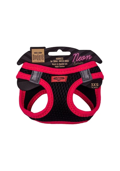 Doggie Havalı Dokuma Neon Serisi Küçük Irk Göğüs Tasması Pembe 3X Pembe