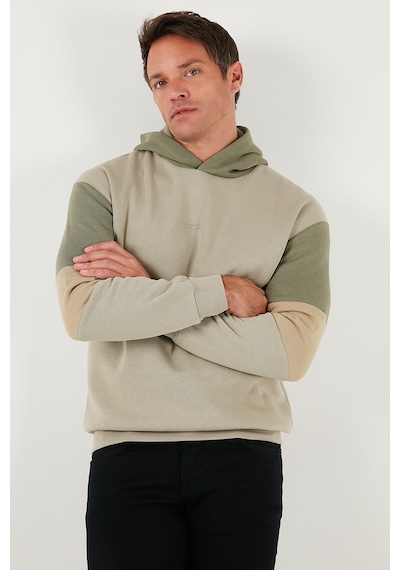 Buratti Pamuklu Relaxed Fit Kapüşonlu Içi Tüylü Yumuşak Şardonlu Erkek Sweat 5905299 Taş
