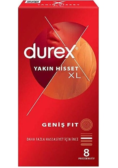 Durex Yakın Hisset Xl Geniş Fit 8 Adet Prezervatif