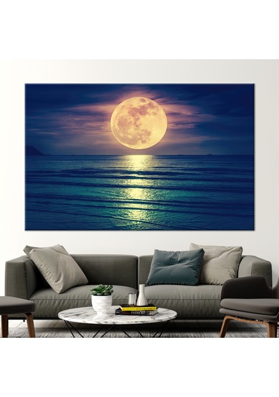 50x70cm 1 Parça Kanvas Tablo, Büyük Dolunay Kanvas Poster