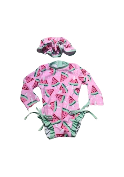 Petityu Aşırı Şirin Güneş Korumalı Uzun Kollu Karpuz Desenli Pembe Mint Kız Çocuk Bebek Mayo Ve Şapka Set Pembe Petityu Aşırı Şirin Güneş Korumalı Uzun Kollu Karpuz Desenli Pembe Mint Kız Çocuk Bebek Mayo Ve Şapka Set Pembe