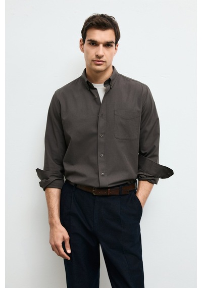 Lufian Erkek Crom Basic Regular Fit Gömlek Yeşil