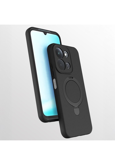 Xiaomi Redmi 15c 4g Uyumlu Standlı Magesafe Silikon Kılıf Siyah