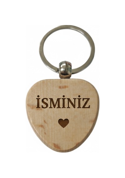 Kişiye Özel Kalp Ahşap Anahtarlık İsminiz Ve Kalp Yazılı Lazer Gravür Anahtarlık Romantik Özel Tasarım Hediye