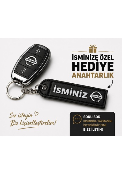 İsimli Nissan Anahtarlık , Kişiye Özel - Hediyelik İsimli Araç Logolu Anahtarlık - İsimli Nissan Ara