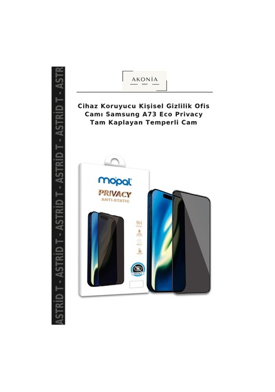 Cihaz Koruyucu Kişisel Gizlilik Ofis Camı Samsung  Uyumlu A73 Eco Privacy Tam Kaplayan Temperli Cam