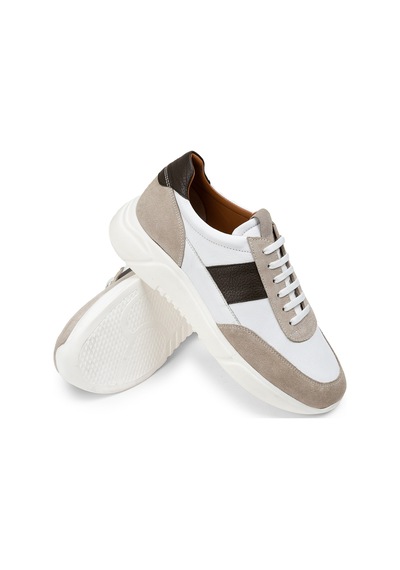 Deery Hakiki Süet Bej Erkek Sneaker Ayakkabı - 01963Mbeje01 Bej