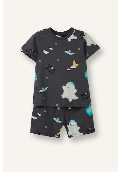 Defacto Desenli 2li Antrasit Pijama Takımı Erkek Bebek H8216a526hsar148 Antrasit-ar148