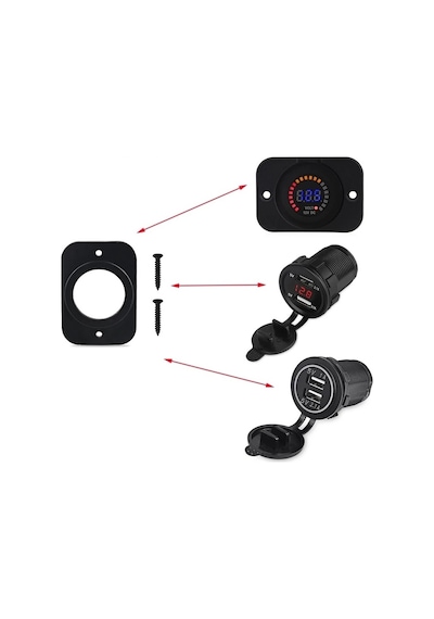 Tekli Pano Tip Usb Ve Çakmaklık İçin Kulaklı Aparat