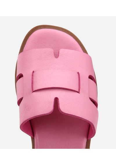 Hotiç Kadın Deri Pembe Yumuşak Dokulu Düz Terlik