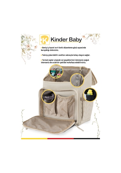 Kinder Baby Merlin Anne Bebek Bakım Çantası Bej