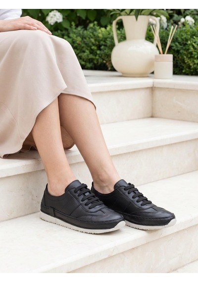 Free Foot Freefoot 233028 Siyah Hakiki Soft Deri Günlük Kadın Ayakkabı