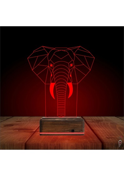 Luvivia Fil Polygonal 3d Lamba - Masa Gece Lambası V2 Şeffaf