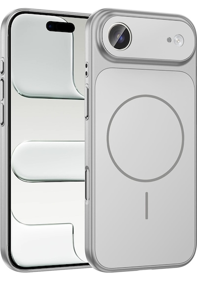Apple Uyumlu iPhone 17 Air Kılıf Zore M-safe Şarj Özellikli Kamera Korumalı Formen Kapak Gümüş