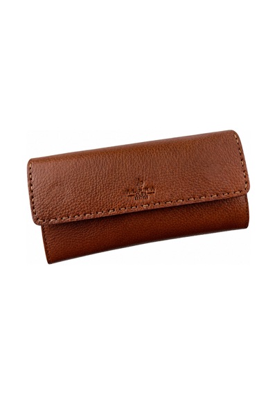 Alphaclub Bag Kadın Hakiki Deri Mıknatıs Kapaklı Uzun Cüzdan Taba