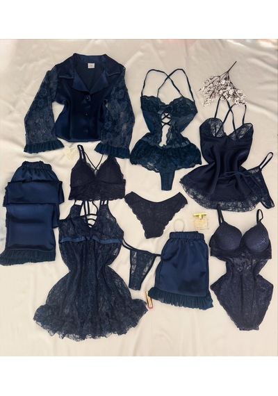 Mh Moony Homewears 11 Parça Kutulu Baküs Lacivert Gecelik Pijama Çeyiz Seti Lacivert Renk Mh Moony Homewears 11 Parça Kutulu Baküs Lacivert Gecelik Pijama Çeyiz Seti Lacivert Renk