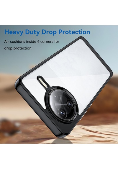 Caseonn Xiaomi Poco F7 Pro Kılıf Kamera Korumalı Darbe Emici Şeffaf Arka Kapak Siyah