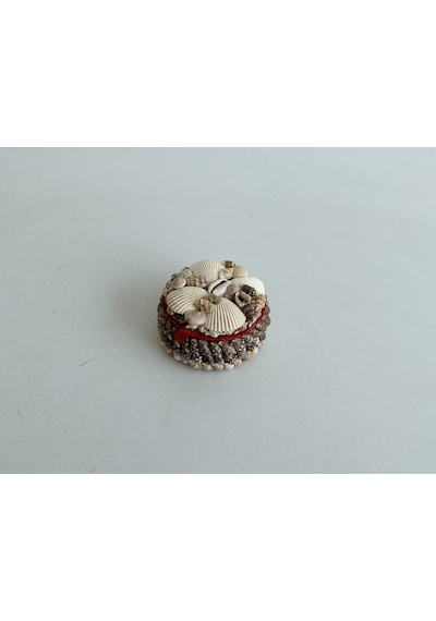 Deniz Kabuğu Kaplamalı Kutu 7x4cm - Mücevher Takı Kutusu