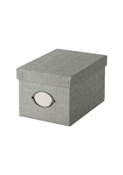 Ikea Kvarnvık Kapaklı Karton Depolama Kutusu 18 X 25 X 15 Cm Gri