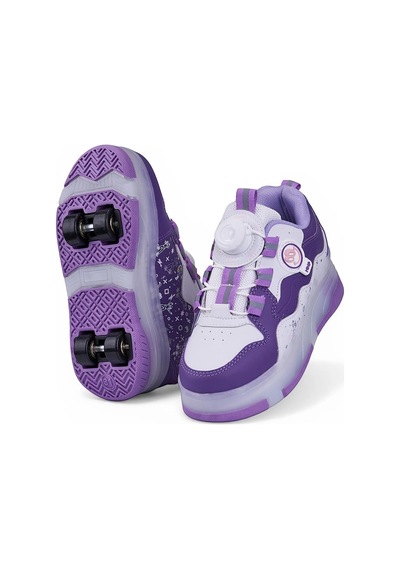 Tuğba Ortopedi 0703 Çocuk Işıklı Tekerlekli Sneaker Mor