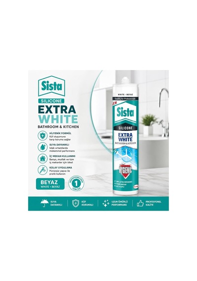 Silikon Extra Beyaz Banyo Ve Mutfak Sızdırmazlık Malzemesi, 280 Ml Diğer