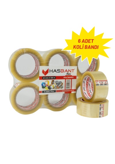 Has Bant Flex 45mmx100m Koli Bandı - 6 Adet 6 Adet